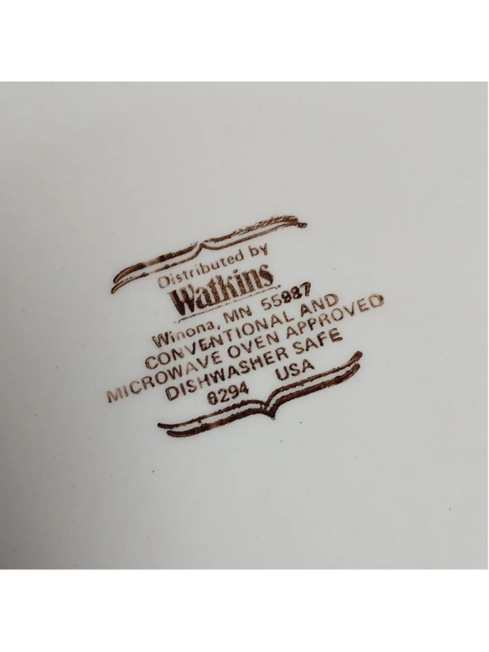 VTG Watkins Cherry Pie Recipe Ceramic Pie Dish 11